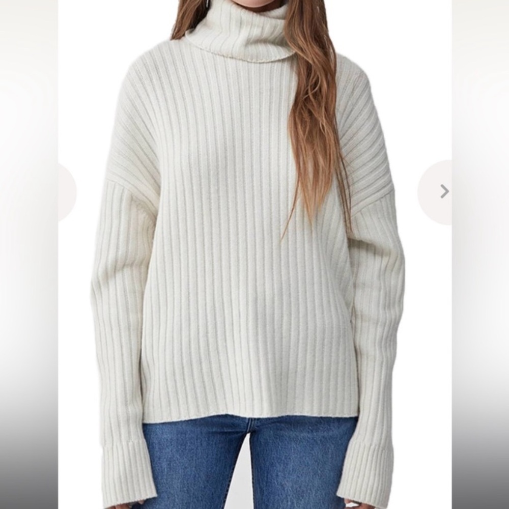 Redone Cream Wool/Cashmere Turtleneck Sweater 🧶